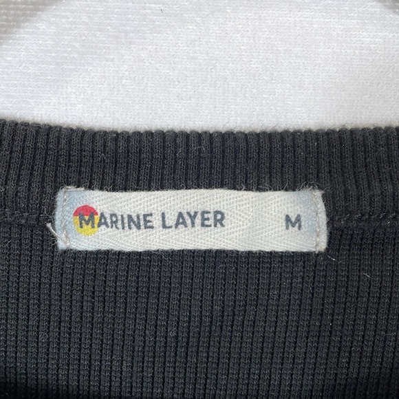 Marine Layer Bodysuit M Black Ribbed Fabric. Soft 95% Tencel 5% Spandex EUC - Picture 2 of 9